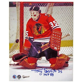 Tony Esposito Autographed Chicago Blackhawks 8x10 Photo Icebox COA