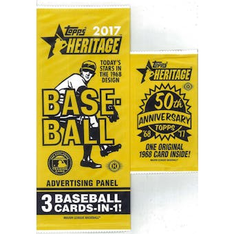 2017 Topps Heritage Baseball 1968 Buyback/Panel Topper Pack (lot of 3 packs)