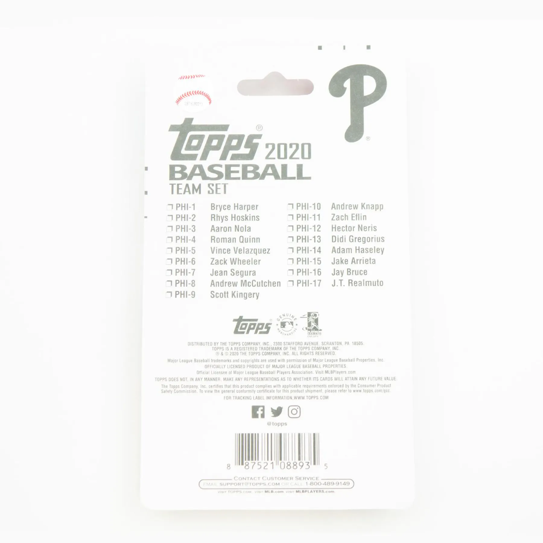 2020 Topps Baseball Philadelphia Phillies Team Set Lot Of 10