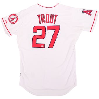 Mike Trout Autographed Los Angeles Angels White Majestic Jersey (MLB Authenticated)