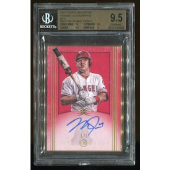 2017 Topps Definitive Mike Trout Auto Card #DCFA-MTR  #1/1 BGS 9.5/10