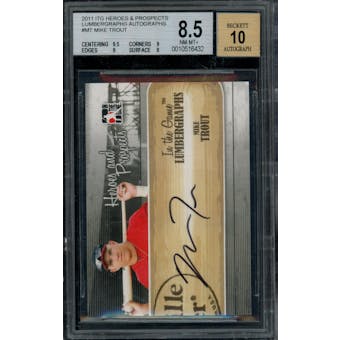 2011 ITG Heroes and Prospects Mike Trout Lumbergraphs Auto BGS 8.5