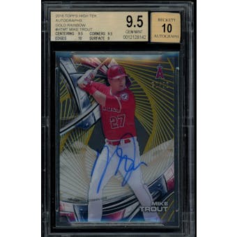 2016 Topps High Tek Mike Trout Gold Rainbow Auto 20/50 BGS 9.5