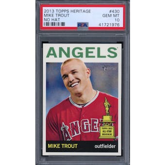 2013 Topps Heritage Mike Trout No Hat #430 PSA 10