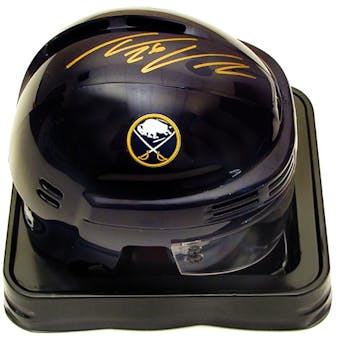 Thomas Vanek Autographed Buffalo Sabres Blue Mini Hockey Helmet