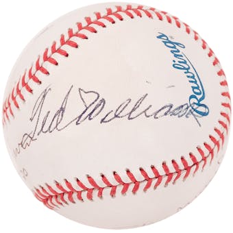 Ted Williams Autographed Multi Signed Official MLB Baseball w/ Musial/Irvin/Lopez (JSA)