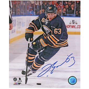 Tyler Ennis Autographed Buffalo Sabres 8x10 Photo Blue Jersey