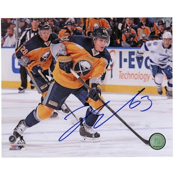 Tyler Ennis Autographed Buffalo Sabres 8x10 Photo Yellow Jersey