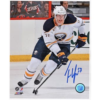 Tyler Myers Autographed Buffalo Sabres White Jersey 8x10 Hockey Photo