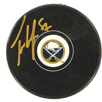 Tyler Myers Autographed Buffalo Sabres Current Logo Hockey Puck