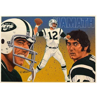 Joe Namath New York Jets Upper Deck 25 x 20 Unframed Original Art
