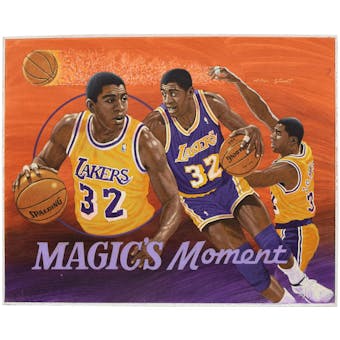 Magic Johnson Los Angeles Lakers Upper Deck 26 x 30 Unframed Original Art