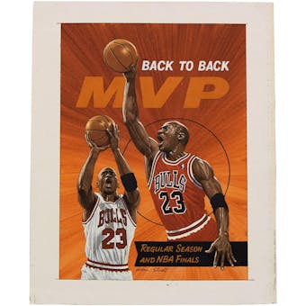 Michael Jordan Chicago Bulls - Alan Studt - Canvas Upper Deck 17 1/2 x 15 3/4 UnFramed Original Art