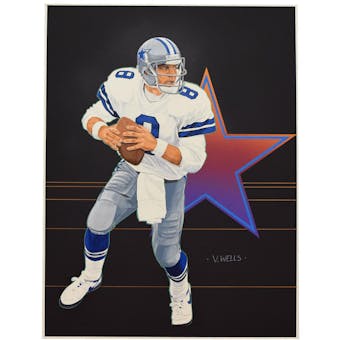 Troy Aikman Dallas Cowboys Upper Deck 26 x 20 Unframed Original Art