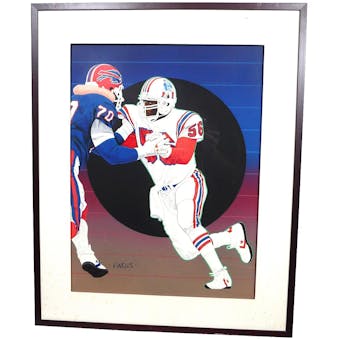 Andre Tippett New England Patriots Upper Deck 18 x 24 Framed Original Painting