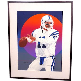 Jeff George Indianapolis Colts Upper Deck 24 x 30 Framed Original Art