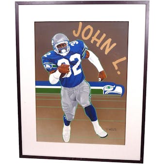 John L. Williams Seattle Seahawks Upper Deck 24 x 30 Framed Original Art