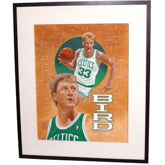 Larry Bird Boston Celtics Upper Deck 22 x 26 Framed Original Art