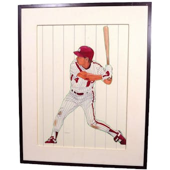 Lenny Dykstra Philadelphia Phillies Upper Deck 18 x 24 Framed Original Painting