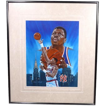 Patrick Ewing New York Knicks Upper Deck 18x24 Framed Original Art