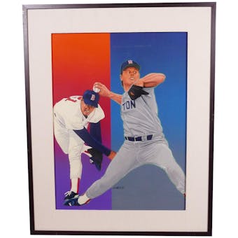 Roger Clemens Boston Red Sox Upper Deck 24 x 30 Framed Original Art