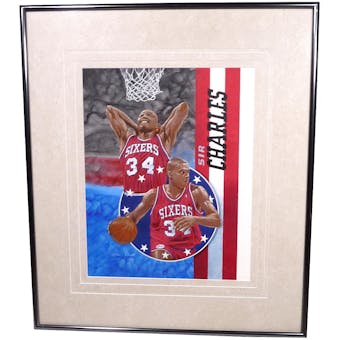 Charles Barkley Philadelphia 76ers Upper Deck 18 x 24 Framed Original Painting