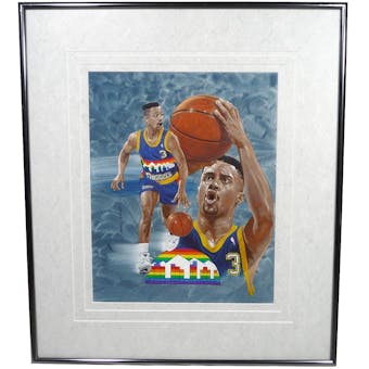 Chris Jackson / Mahmoud Abdul-Rauf Denver Nuggets Upper Deck 26 x 30 Framed Original Art
