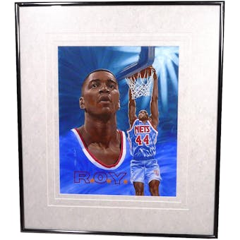 Derrick Coleman New Jersey Nets Upper Deck 26 x 30 Framed Original Art