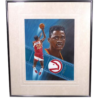 Dominique Wilkins Atlanta Hawks Upper Deck 26 x 30 Framed Original Art
