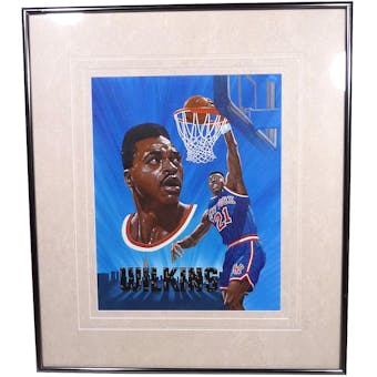 Gerald Wilkins New York Knicks Upper Deck 26 x 30 Framed Original Art