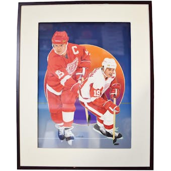 Steve Yzerman Detroit Red Wings Upper Deck 24 x 30 Framed Original Art