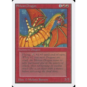 Magic the Gathering Unlimited Shivan Dragon HEAVILY PLAYED (HP)