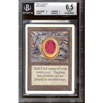 Magic the Gathering Unlimited Mox Ruby BGS 6.5 (8, 7, 7, 6) MODERATELY PLAYED (MP)