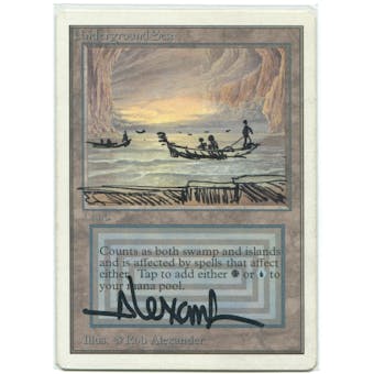 Magic the Gathering Unlimited Single Underground Sea SLIGHT PLAY ALTERED INTO RIVER STYX