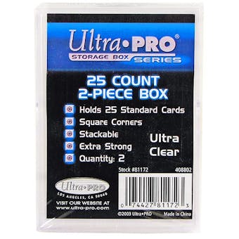 Ultra Pro 25 Count Plastic 2-Piece Storage Box (400 Count Case)