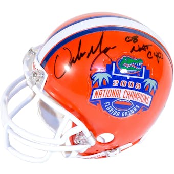 Urban Meyer Autographed Florida Gators Mini Football Helmet w/ Nat Champs inscrip