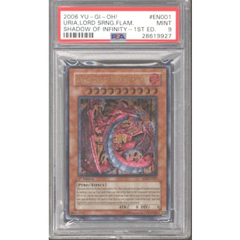 Yu-Gi-Oh Shadow of Infinity 1st Edition Uria, Lord of Searing Flames SOI-EN001 ULTIMATE Rare PSA 9
