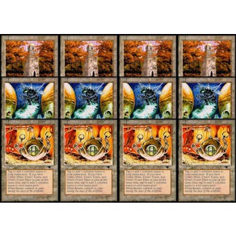 Magic the Gathering Antiquities Urza's Tron Lands Set of 12 with Matching Arts - NEAR MINT/SLIGHT PLAY (NM/SP)