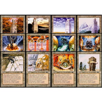 Magic the Gathering Antiquities Urza's Tron Lands Complete Set of 12 - NEAR MINT/SLIGHT PLAY (NM/SP)