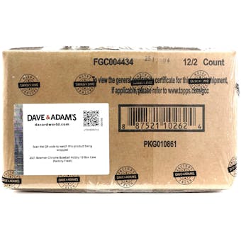 2021 Bowman Chrome Baseball Hobby 12-Box Case (Factory Fresh)