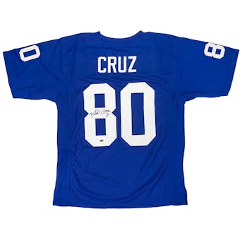 Victor Cruz Autographed New York Giants Football Jersey (Leaf)