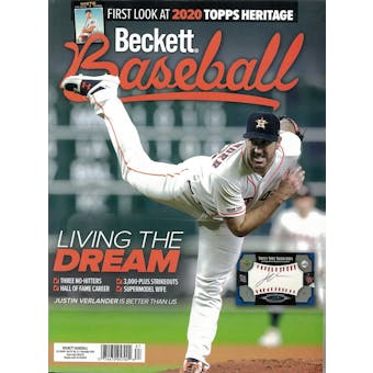2019 Beckett Baseball Monthly Price Guide (#165 December) (Justin Verlander)