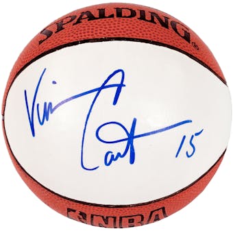 Vince Carter Autographed Toronto Raptors Mini Spalding Basketball (Press Pass)