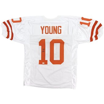 Vince Young Autographed University of Texas Longhorns White Jersey (JSA)