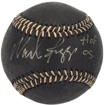 Wade Boggs Autographed Boston Red Sox Black Rawlings MLB Baseball w/HOF 05 (PSA)