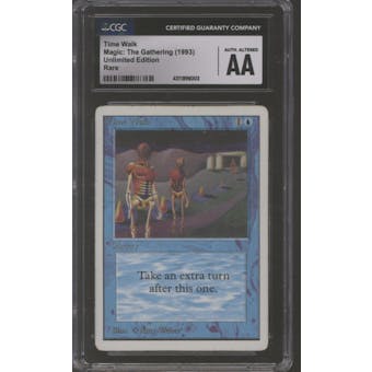 Magic the Gathering Unlimited Time Walk CGC Authentic INKED HEAVILY PLAYED (HP)