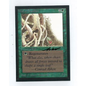 Magic the Gathering Beta Artist Proof Wall of Brambles - SIGNED BY ANSON MADDOCKS