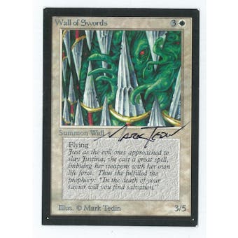Magic the Gathering Beta Artist Proof Wall of Swords - SIGNED & ALTERED BY MARK TEDIN