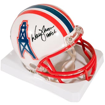 Warren Moon Autographed Houston Oilers Football Mini Helmet Leaf