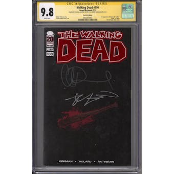 Walking Dead #100 Red Foil Variant Charlie Adlard Robert Kirkman Signature Series CGC 9.8 (W) *0932870007*
